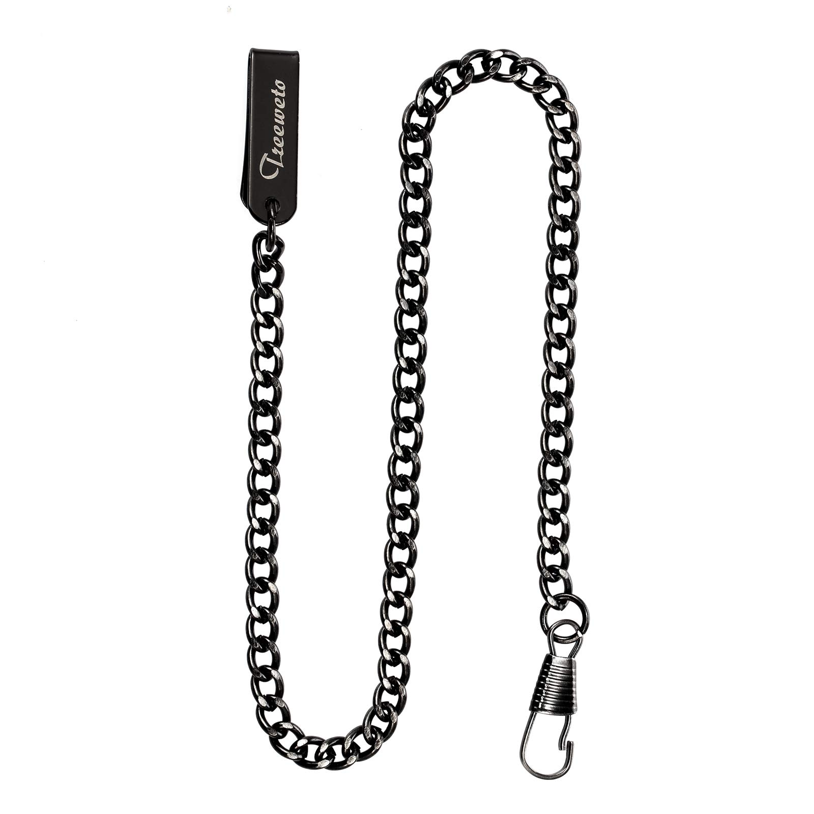 TREEWETO Pocket Watch Vest Chain 14.7 inch (37.5 cm) Black
