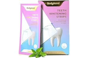 BodyAccel Teeth Whitening Strips, 7/14 Day Treatments, White Strips for Teeth Whitening, Residue-Free, Enamel Safe, Intensive Whitening, Rinse-Free (14 Count)
