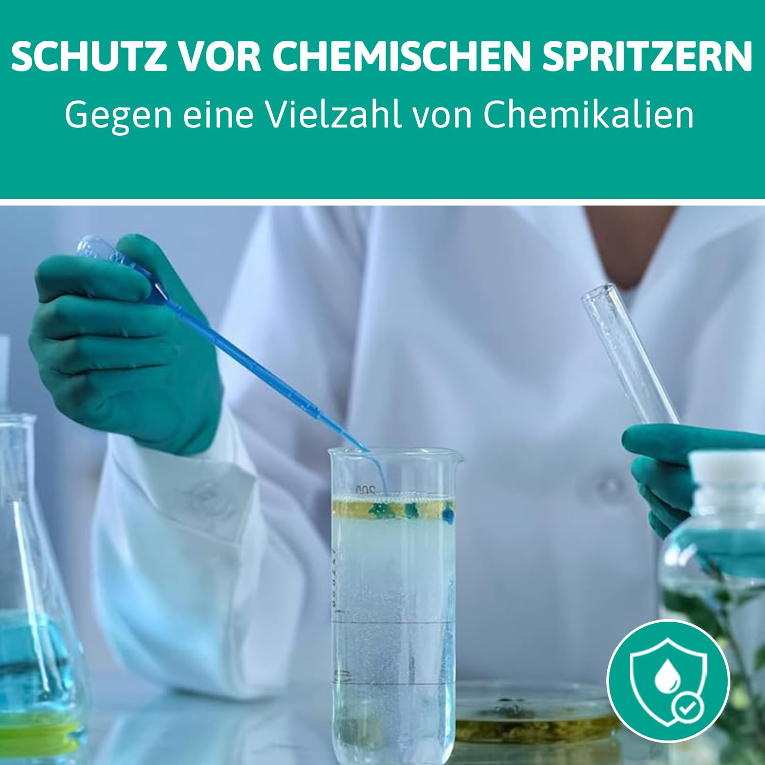 Ansell TouchNTuff 92-600,Nitril- Einmalhandschuhe, Einweghandschuhe für Lebensmittel, Chemikalienschutzhandschuhe mit hohem Schutz, Latexfreie Handschuhe, Grüne Nitrilhandschuhe, 100 Stück, Gr. L 7