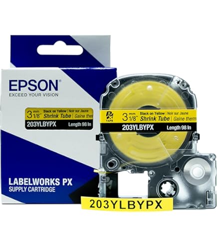 Amazon.com: Epson LABELWORKS 203YLBWPX Genuine Tape