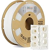 OVERTURE Super PLA+ Filament 1.75mm, Toughness Enhanced PLA Plus, Professional Toughness 3D Printer Filament 1kg (2.2lbs), High Precision +/- 0.02mm (White)
