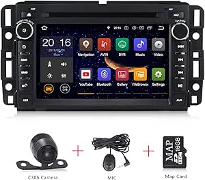 Android 9.0 Car Stereo 7 inch DVD Player for GMC Chevy Silverado 1500 2012 Quad Core Double Din in Dash Touchscreen FM/AM Radio Receiver Navigation with Rear View Camera
