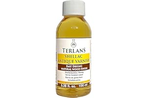 TERLANS Blonde Shellac Liquid, 3.38 fl oz (100 ml) | Natural Wood & Instrument Finish | Light Protective Coating for Antique 