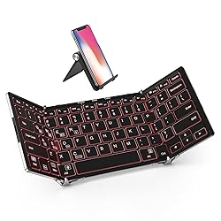 iClever Backlit Foldable Keyboard, BK05 Wireless