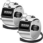 FEBSNOW 2 Pack Hand Tally Counter 4 Digital Click Counter for Sport Row School Event