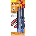 BIC 4-Color Smooth Retractable Ballpoint Pens, Medium Point (1.0mm), 3-Count Pack, Colored Pens with Long-Lasting Ink