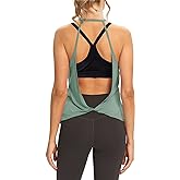 Mippo Womens Open Back Workout Tops Sleeveless Halter Gym Athletic Tank Tops Loose Fit