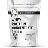 It's Just! - 100% Whey Protein Concentrate, GLP-1 Friendly, Made in USA, No RBST/rBGH Hormones, Premium WPC-80, No Added Flavors or Artificial Sweeteners (1.25 Pound, Unflavored)