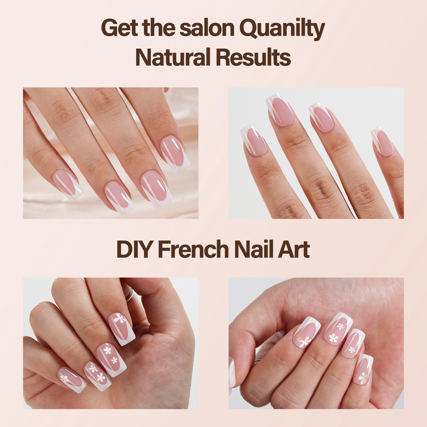 Vansiho Deep French Gel Nail Tips, 150Pcs Short Square Gel Nail Tips, Pink French Tips Press on Nails, Soft Gel Nails French Square Gel Tips, Fake Nails for Nail Art DIY 15 Sizes - Image 4