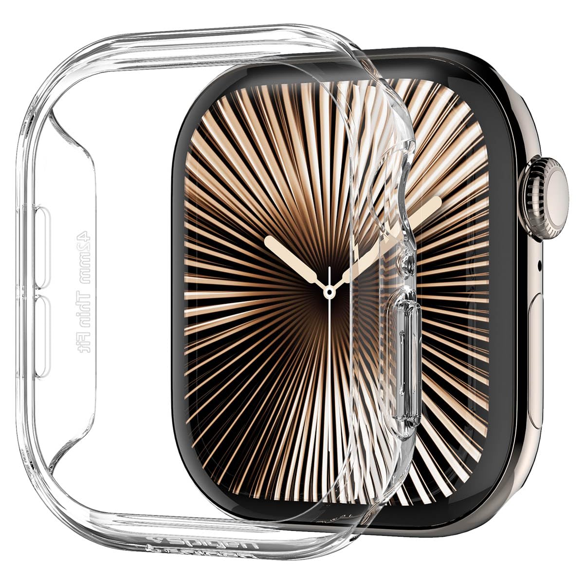 Spigen for Apple Watch Series 11 Case, Thin Fit Compatible with Series 11/10 42mm Lightweight Shockproof Bumper Scratch-Resistant Hard PC Cover Accessories - Crystal Clear