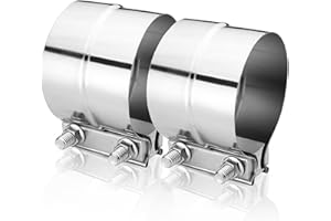 WIVIE 4.0 inch Lap Joint Exhaust Clamp 304 Stainless Steel Material For Exhaust Pipes, Muffler Ends and Exhaust System Connec