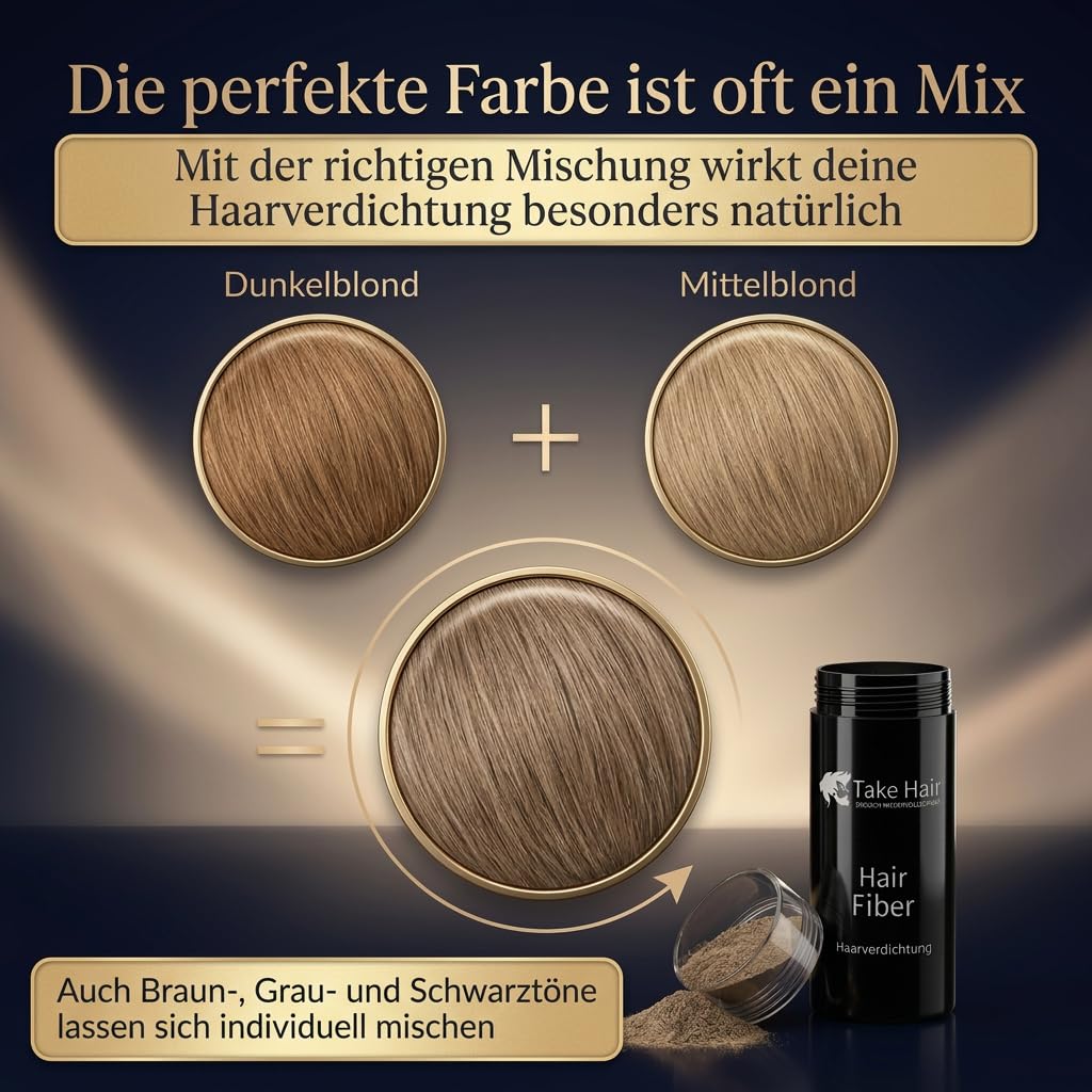 Take Hair Streuhaar für Männer I Hält bei Regen und Wind I 7g Schütthaar zur Haarverdichtung I Hair Fibers I Haarpulver I Streuhaar Männer bei Haarausfall I Haarpuder (Streuhaar Dunkelbraun) 5
