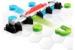 Fat Brain Toys Magshuto Knockout Rail, Magnetic Trick Shot System, Unique 2 Player Magnet Launching Game for Kids and Tweens Ages 6 and Up