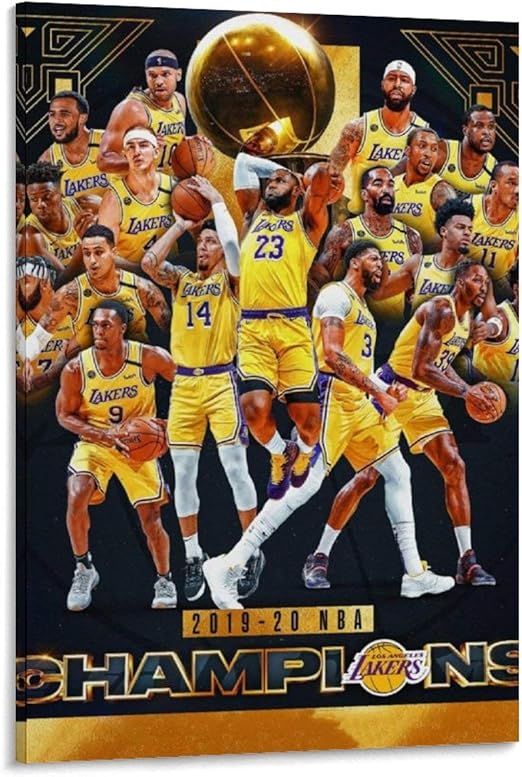 Amazon Com 2020 Los Angeles Lakers Championship Poster Decorative Painting Canvas Wall Art Living Room Posters Bedroom Painting 16x24inch 40x60cm Posters Prints