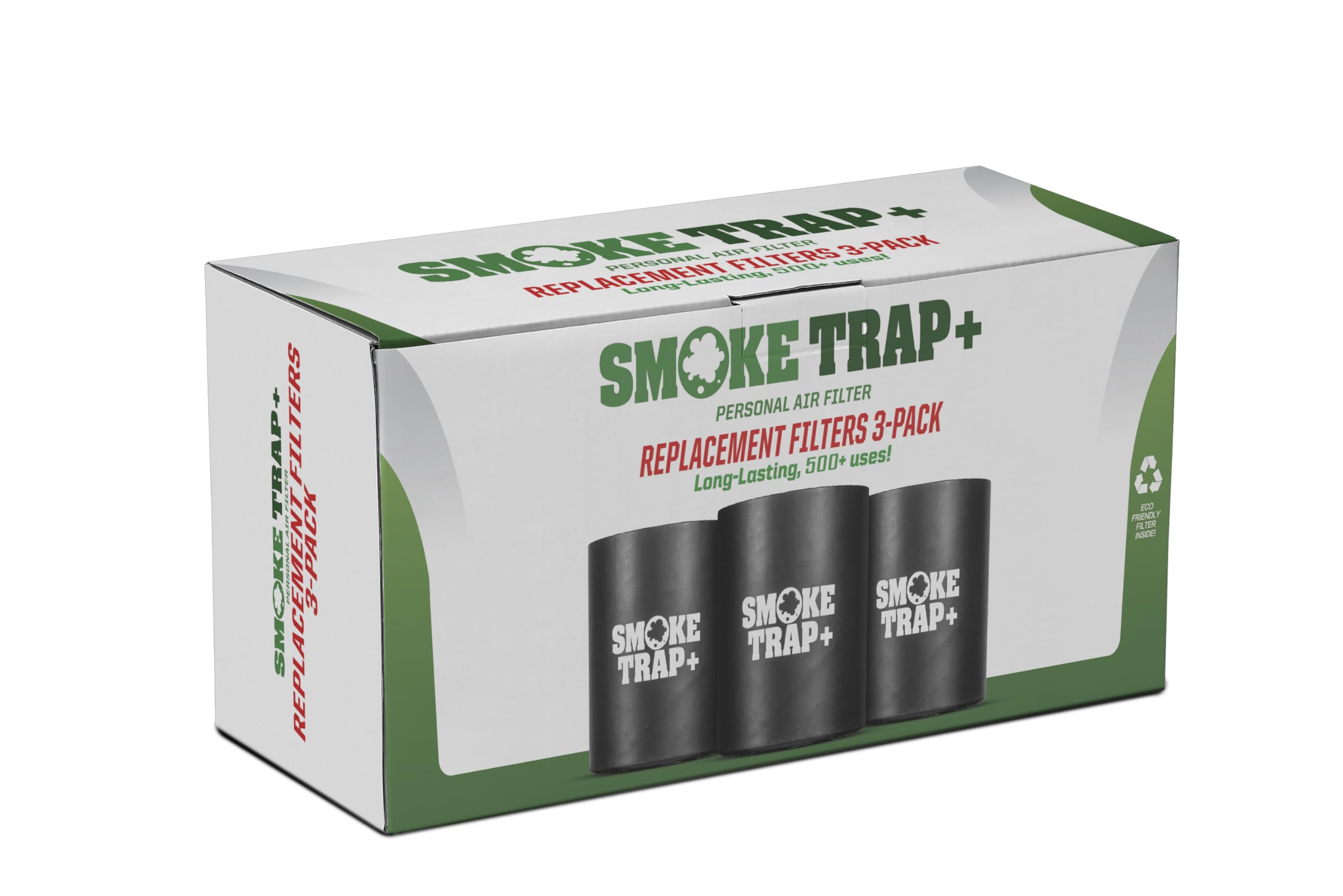 ECO Replacement Filter Cartridges For Smoke Trap - Triple Filters - Zero Plastic Waste - Maximum Air Flow - Long Lasting 500+ Exhales (3)