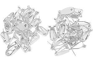 SHERCHPRY 40pcs Oval Earring Accessories French Earring Hooks Flat Pad Posts for Jewelry Making DIY Crafts