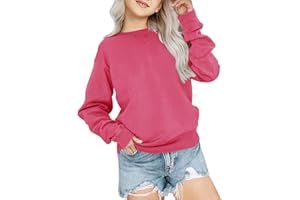 Bingerlily Girls Casual Long Sleeve Sweatshirt Crew Neck Cute Pullover Relaxed Fit Tops