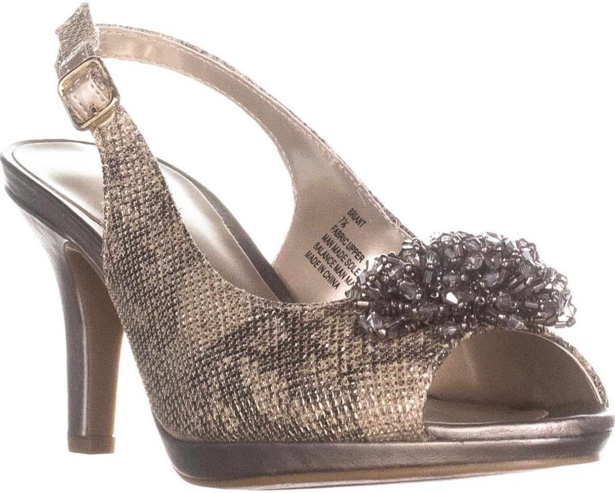Karen Scott Womens Briant Peep Toe Slingback Classic Pumps Gold Size 8.0 M US