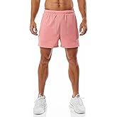 Ouber Men's Athletic Gym Shorts Workout Quick Dry Shorts for Men Running Training with Zipper Pockets