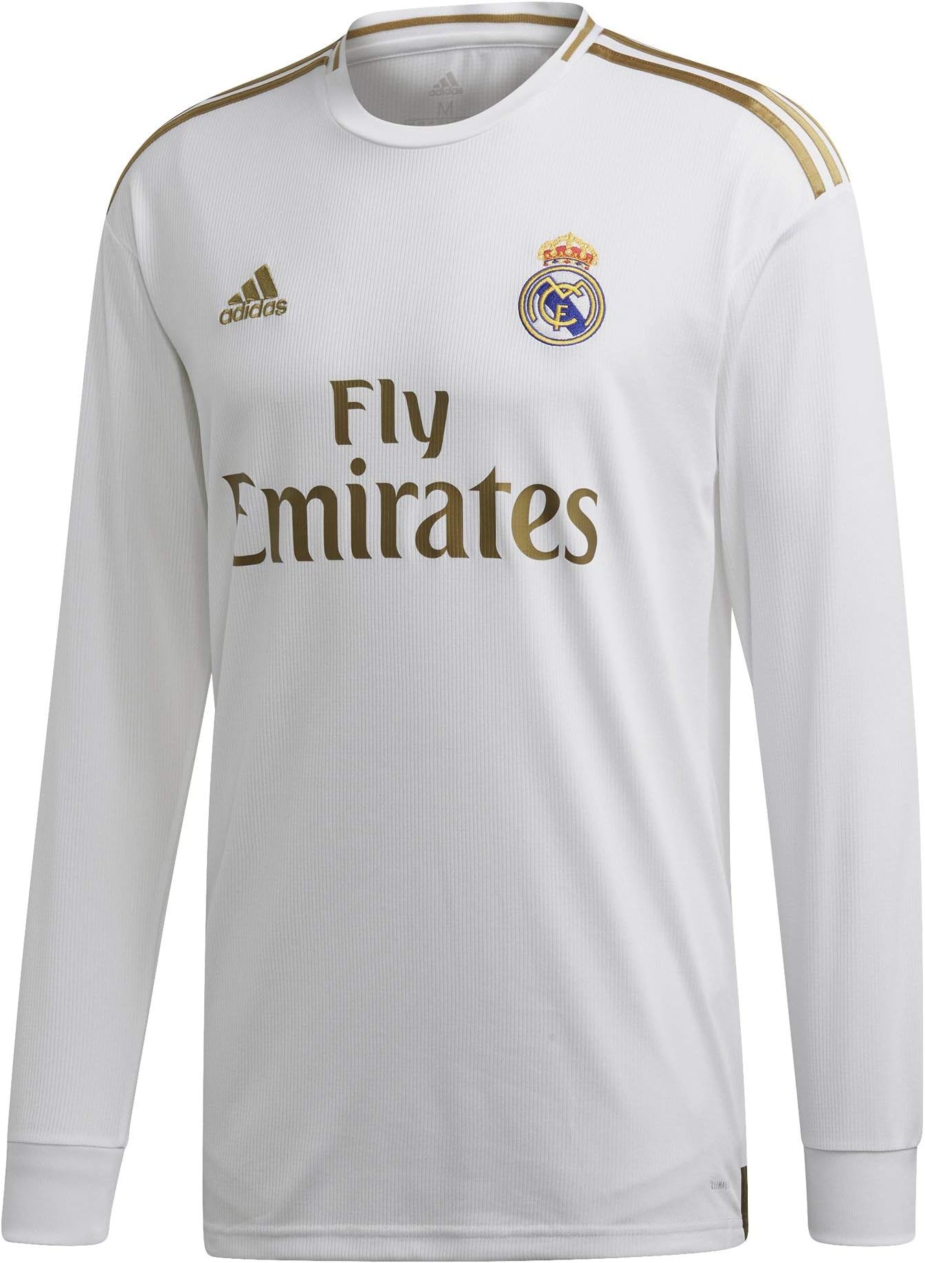 adidas Men's Real Madrid Home Long Sleeve Jersey 2019-20 (White/Gold)