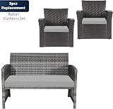 iSTYLE MODE 3 Pieces Replacement Cushions Set for Rattan Chairs Grey view 2