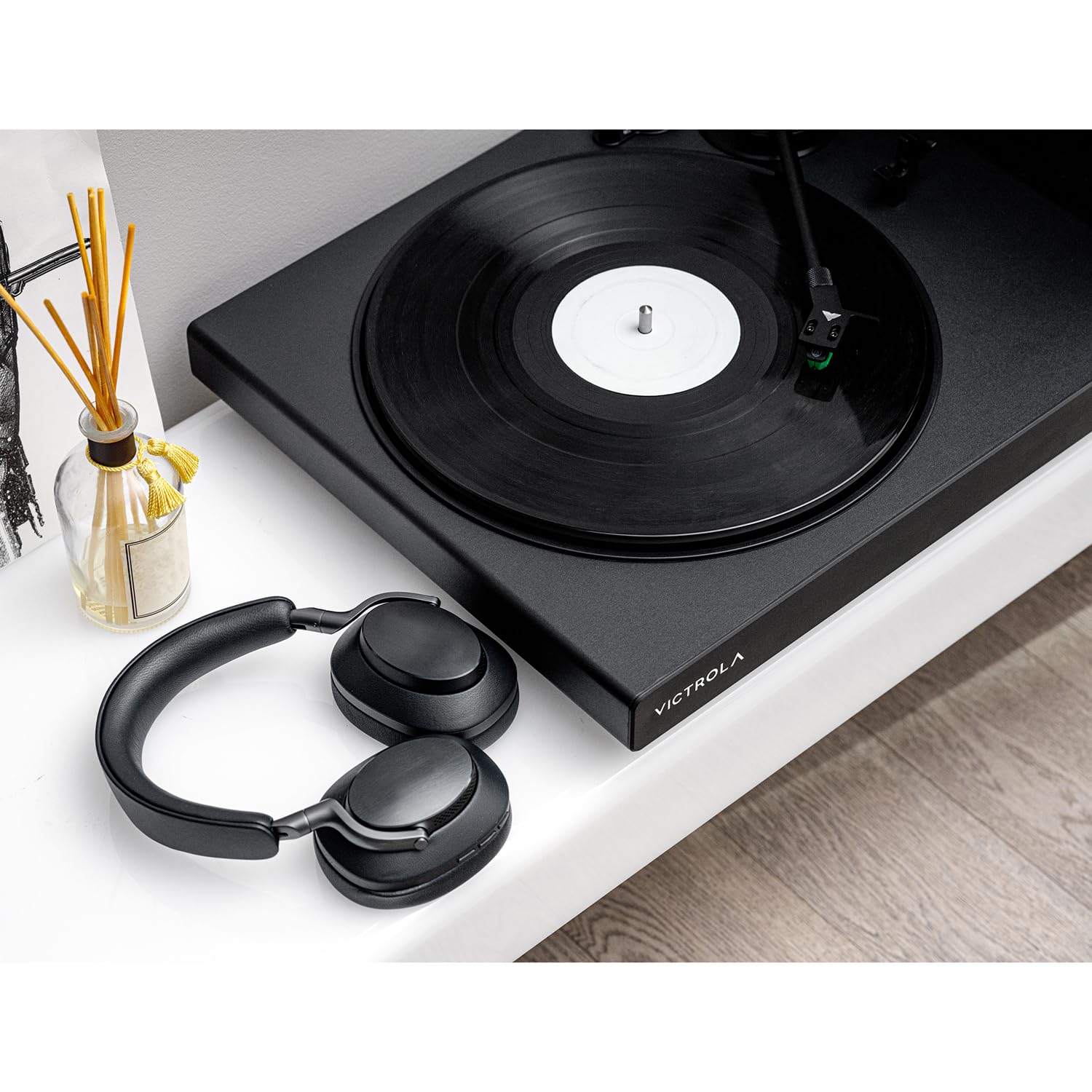 Victrola Hi-Res Black Turntable - aptX Adaptive, aptX HD, Bluetooth Streaming, Wired RCA Output, Aluminum Tonearm (Black)