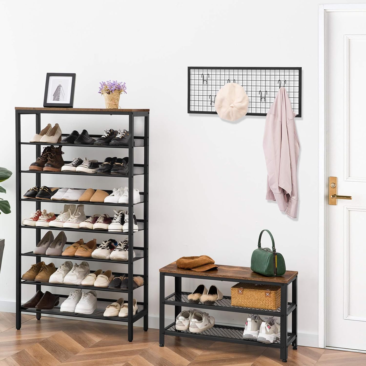 HOOBRO Shoe Rack, Large Capacity Shoe Storage, Tall Shelf for 21-28 works of Shoes - Image 3