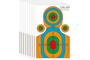 Meruzy 12x18 Inch High-Visibility Shooting Targets - Paper Silhouette for Precision Training, Handguns, BB Guns, and Airsoft (Indoor & Outdoor Use)