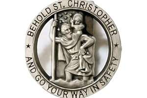 ANOWVI Saint Christopher Medal for Car, Visor Clips for Cars, St Christopher Medal for Car Visor, Gift for Drivers, Car Travel Accessories for Long Trips Families, Friends