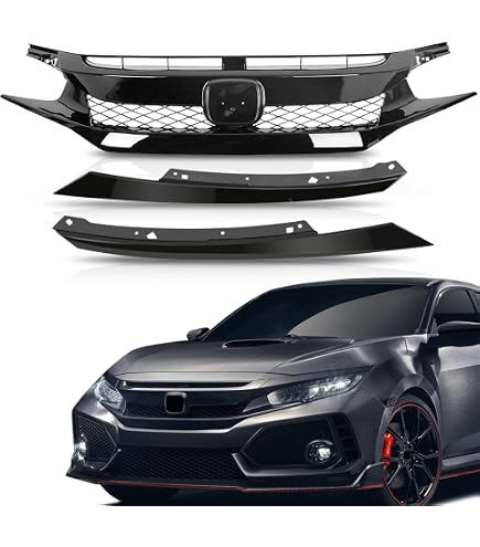 Gloss Black Front Upper Grille Molding Cover Trim For 2016 16 17 18 Honda Civic Gloss Black Front Upper Grille Molding Cover Trim For 2016 16 17 18 Honda Civic