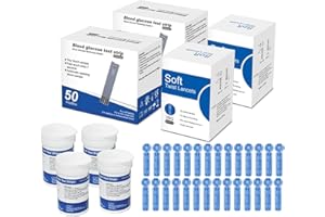 Blood Sugar Test Kit, 100 Universal Strips & 100 Sterile 28G Lancets, Fast Accurate Monitoring, Compatible with Blood Glucose