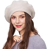 SOMALER Beret Hats for Women Wool Knit French Beret Solid Color Sparkles Winter Autumn Hats