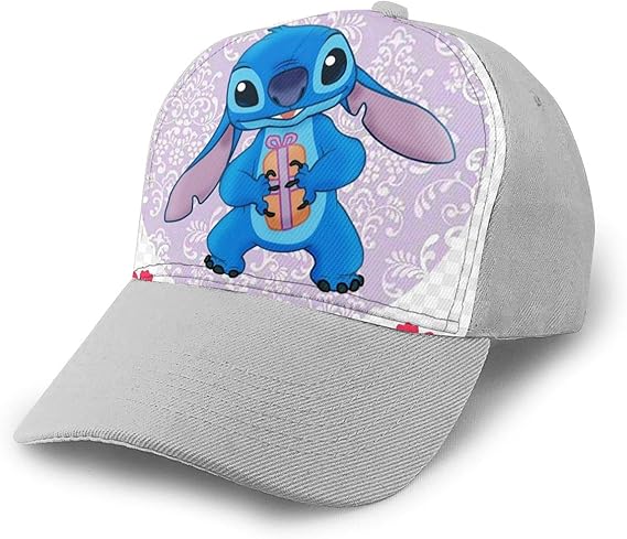 Amazon Co Jp 帽子 キャップ スティッチ ハット ヘッドギア 絵柄付き Gray かわいい 春夏 秋冬 黒 男女兼用 野球帽 日よけ ランニング カジュアル 服 ファッション小物