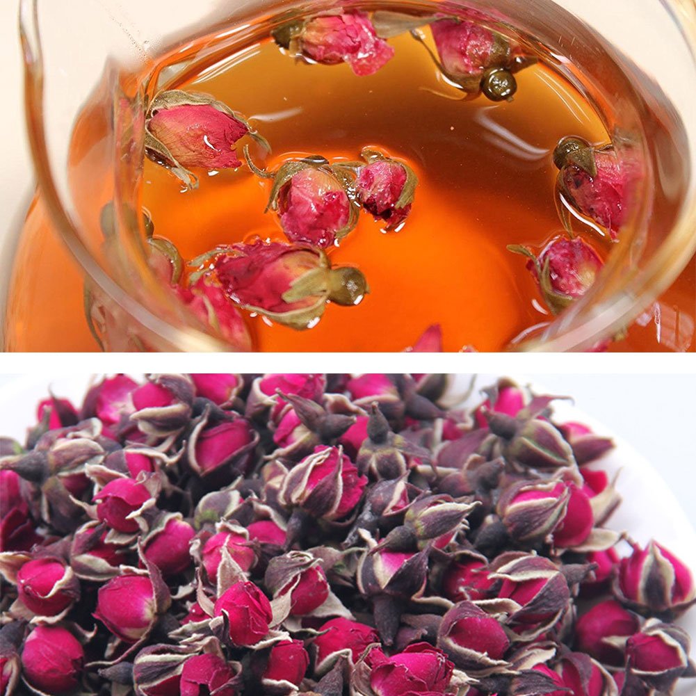 Tè Alla Rosa, Petali di Rosa, Blooming Rose, Tè Boccioli di Rosa, Tè Boccioli di Rosa, Boccioli di Rosa Essiccati, Fornitura di Vitamine, Buono Per La Salute (100g)
