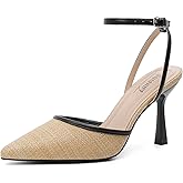 Susanny Heels for Women Stiletto Closed Pointed Toe Backless Dress Shoes High Heels Sexy Kitten Pumps Wedding Guest Party Dance Prom Dressy Comfort Shoes