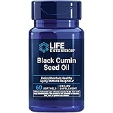 Life Extension Black Cumin Seed Oil, Black Cumin, Immune Health Support, Whole-Body Health, Healthy Aging, Gluten Free, Non-GMO, 60 softgels