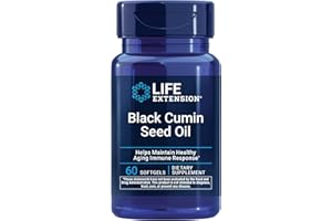 Life Extension Black Cumin Seed Oil, Black Cumin, Immune Health Support, Whole-Body Health, Healthy Aging, Gluten Free, Non-GMO, 60 softgels