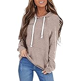 PGANDS Women's Long Sleeve Drawstring Hoodies Sweatshirt Casual Loose Lightweight Pullover Tops with Pocket