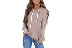 PGANDS Women's Long Sleeve Drawstring Hoodies Sweatshirt Casual Loose Lightweight Pullover Tops with Pocket