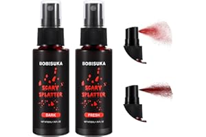 BOBISUKA 2PCS Dark+Fresh Fake Blood Spray Set- Realistic Effects Fake Blood Stage Blood for Halloween Costume Clothes Zombie Vampire and Monster SFX Makeup & Dress Up
