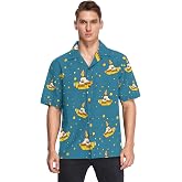 Glaphy Men's Hawaiian Shirts Short Sleeve Button Down Vacation Men's Beach Shirts