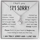 Im Sorry Soulmate Necklace For Her, To My Soulmate, Funny Gift For Girlfriend, Personalized, Best Birthday Gift For Wife, Romantic Women's Jewelry (Standard Box, I Was Selfish)