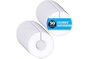ERA ACCENTS Set of 30 Blank White Closet Dividers for Hanging Clothes – Clothing Rack Dividers for Organization