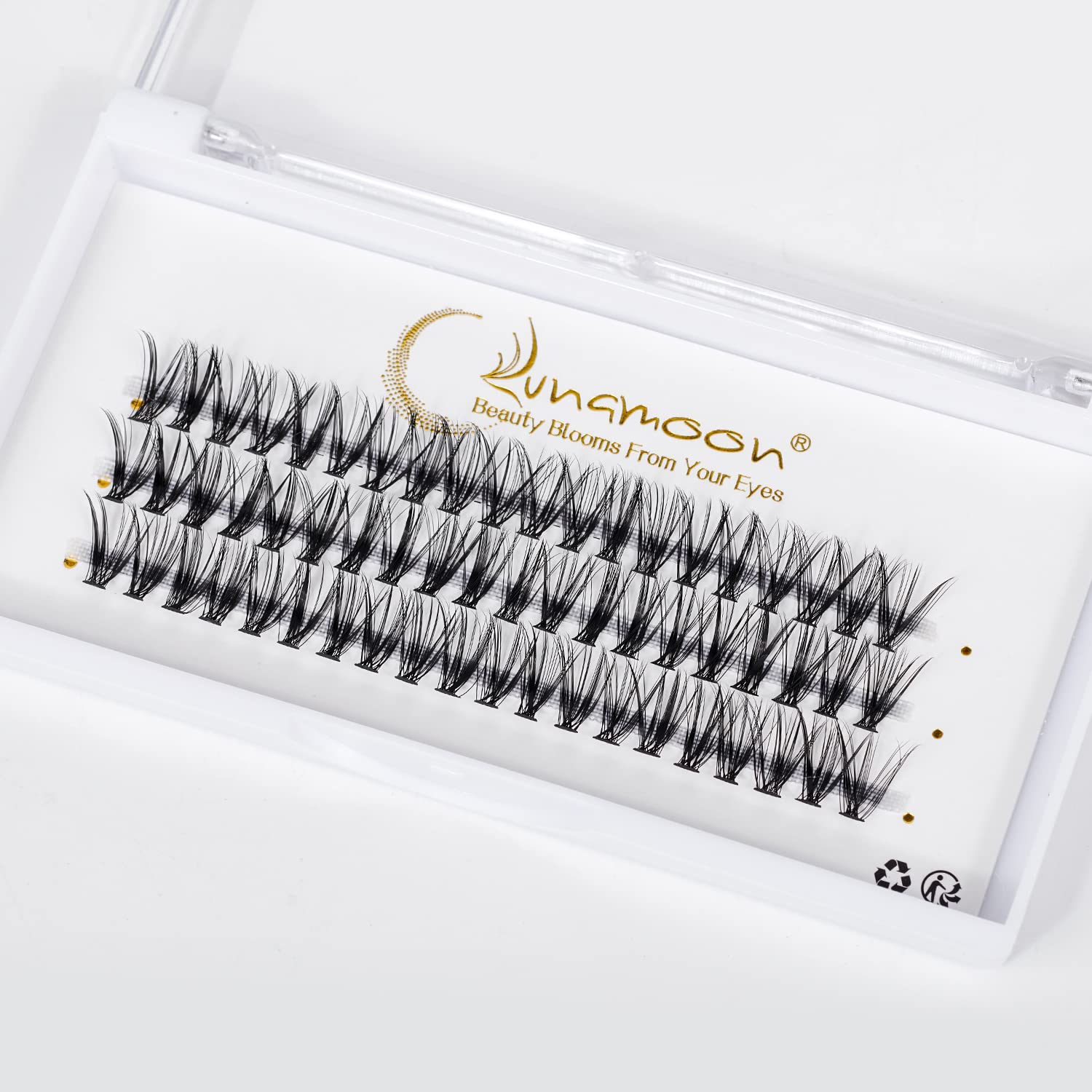 Lunamoon DIY Cluster Eyelashes, Individual Eyelashes for Eyelash Extension, DIY Individual Lashes, Clusters, Individual False Eyelashes, Cluster Lashes, DIY Eyelash Extension (30D-D-0.07, 10 mm x 3)
