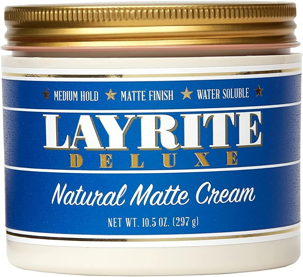 Layrite Natural Matte Cream 297g Medium Hold Water Soluble Matte Finish