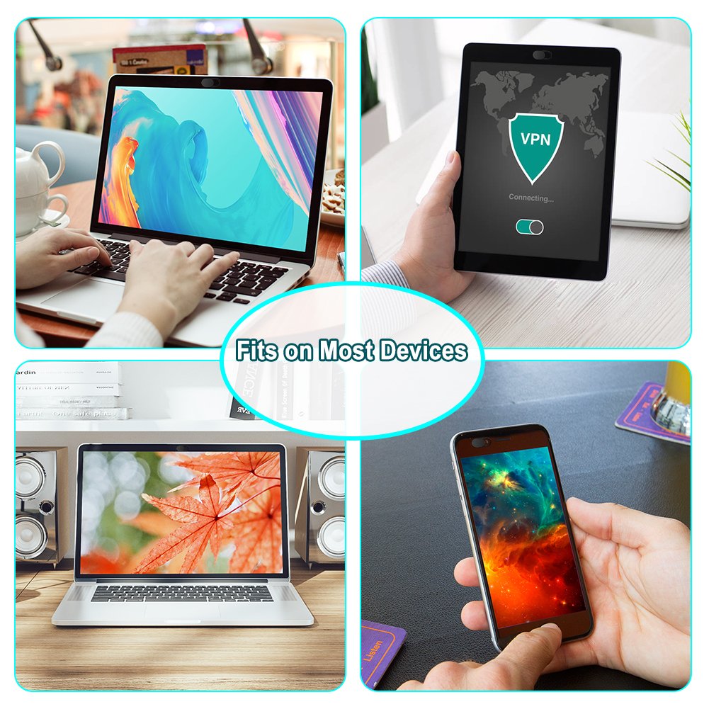 Laptop Camera Cover Sticker, 3-Pack Webcam Web Camera Cover Anti-Spy Slide Camera Blocker Protect Privacy and Security Perfect for Smartphone, Tablets, Laptop, PC, Macbook Pro, iPad, iMac and More