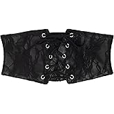 Mealah Women Wide Corset Elastic Belt - Lace-up Tied Waspie Corset Belts for Women