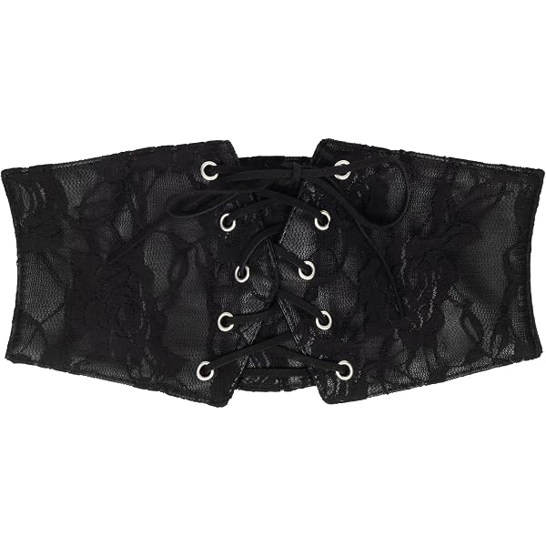 5171 Floral Corset Waist Belt For Women, Lace-up Wide Waistband Obi Tied Wide Japanese Floral Belt Corset Obi Tie Waistband for  main image 4