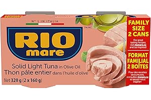 Rio Mare - Solid Light Tuna in Olive Oil - Value Size, Canned Tuna, High in Protein - 160g, 2 Count