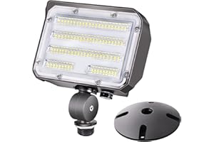 SZGMJIA 30W LED Flood Light with Knuckle, Outdoor Security Fixture Light with Dusk-to-Dawn Photocell 5000K 4,050lm(200W Equivalent) Waterproof with Base AC100-277V for Wall Mount Entrance Garden Yard